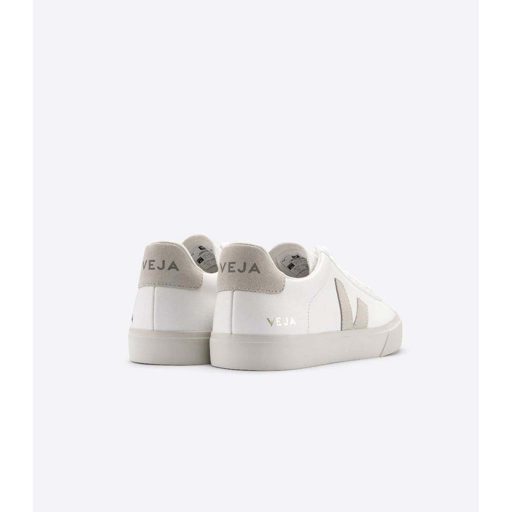 Women's Veja CAMPO CHROMEFREE Low Tops Sneakers White/Beige | SG 594JPQ